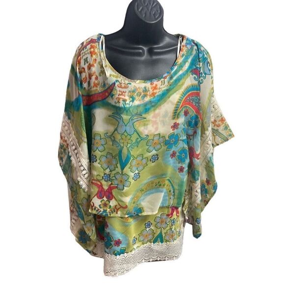 MULTIPLES Missy Dream Catcher Top Tunic Multicolored Size XS - Picture 1 of 11